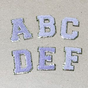 Chenille Letter Patches- purple